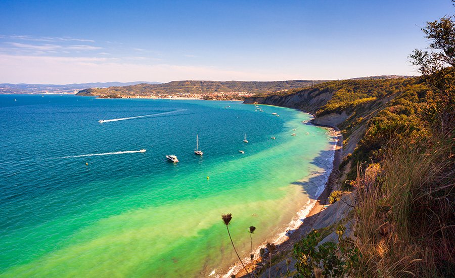 Strunjan Maanbaai Slovenie